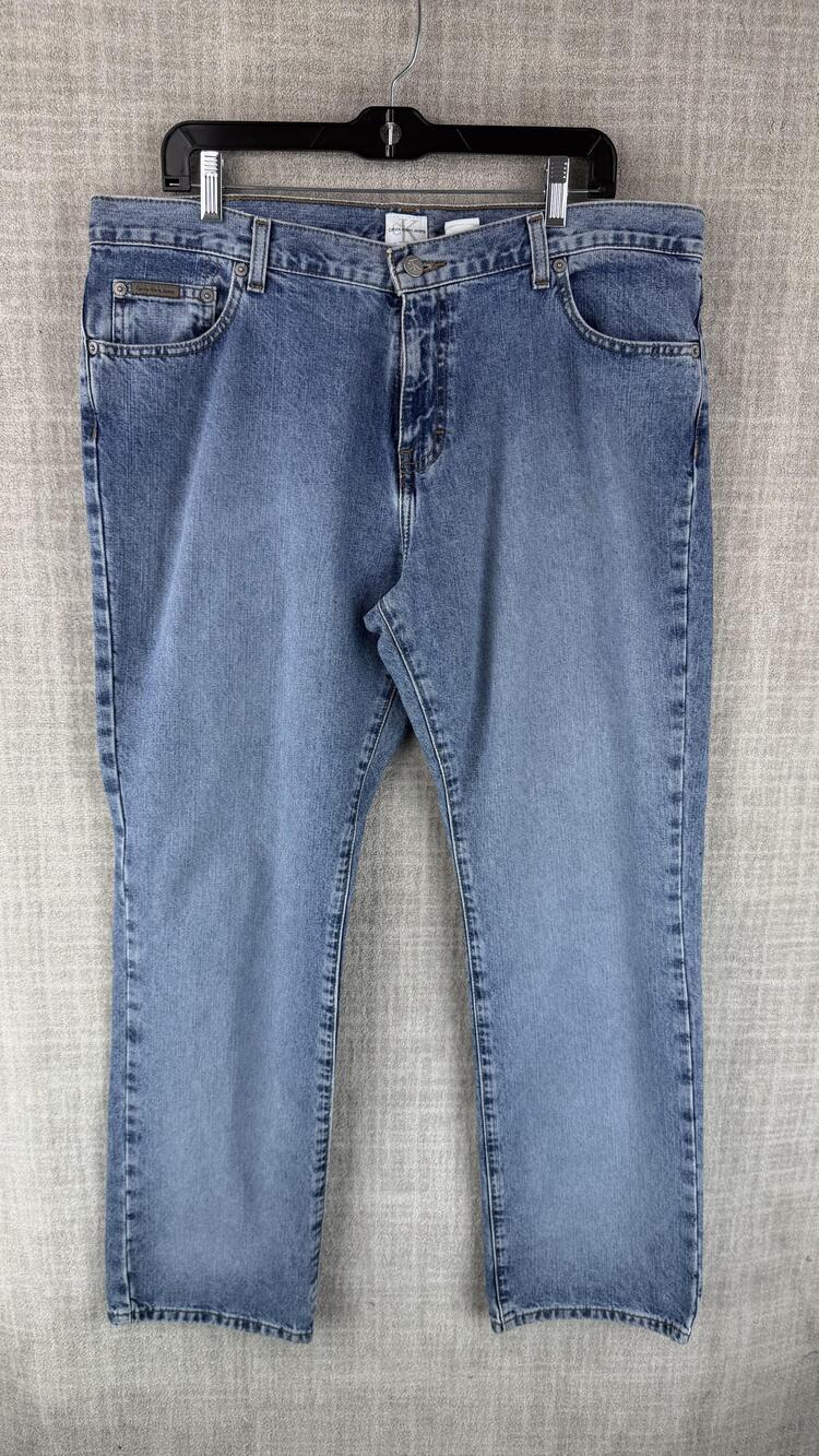 Calvin Klein Jeans Womens 16 Blue Straight Light Wash 100% Cotton Pockets